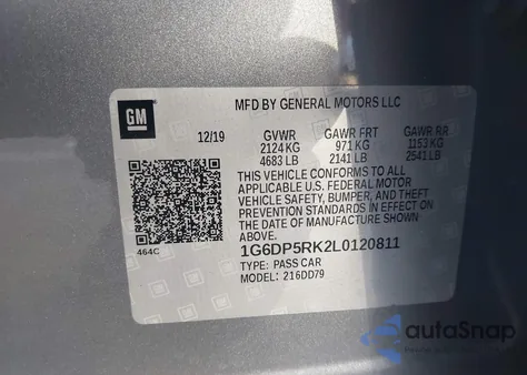 2020 Cadillac Ct5 Sport z USA, uszkodzony, nr VIN 1G6DP5RK2L0120811